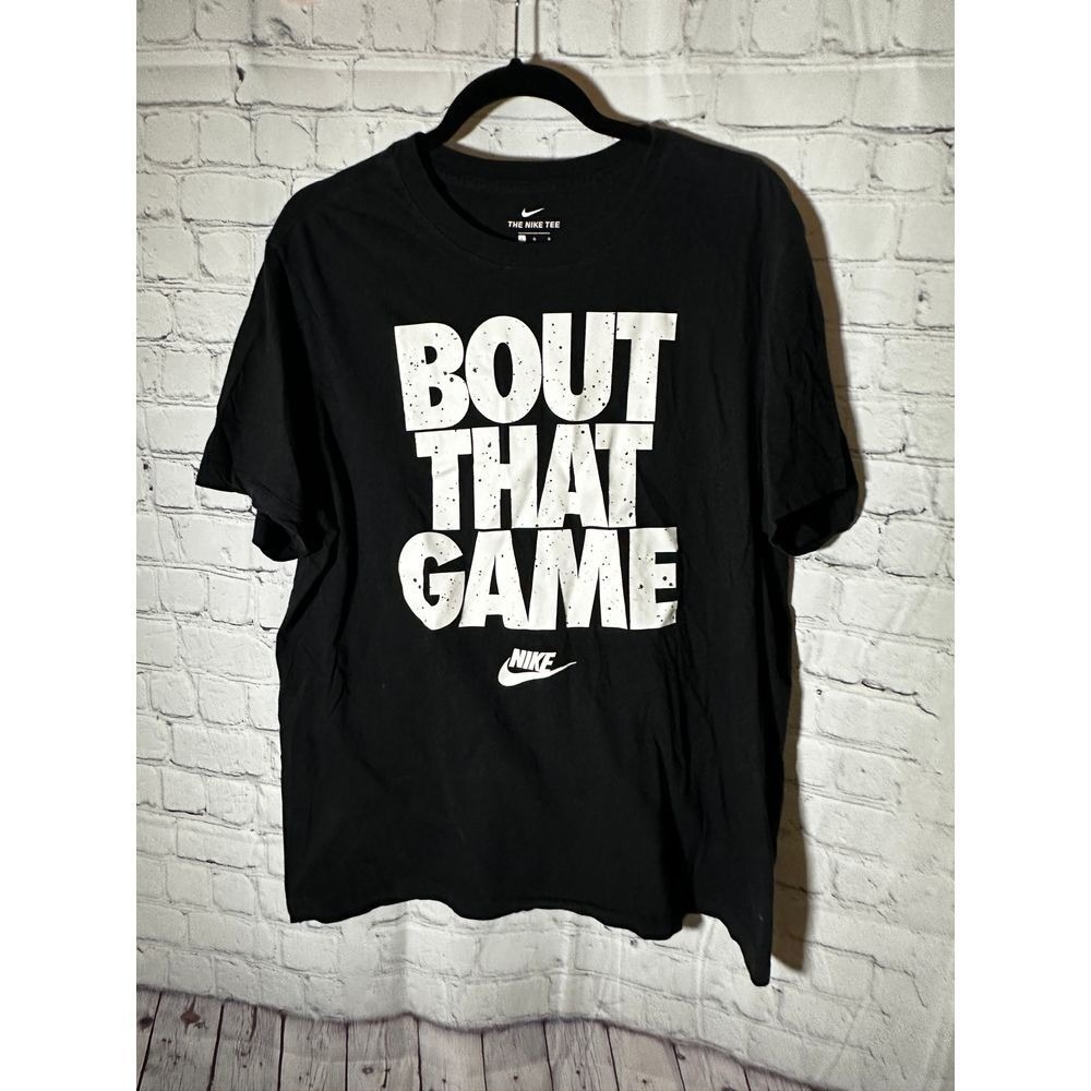 Nike Mens Bout That Game Graphic T-Shirt Black Large Short Sleeve Crewneck Tee